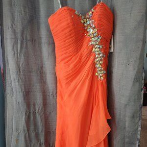 NWT Orange Prom Dress